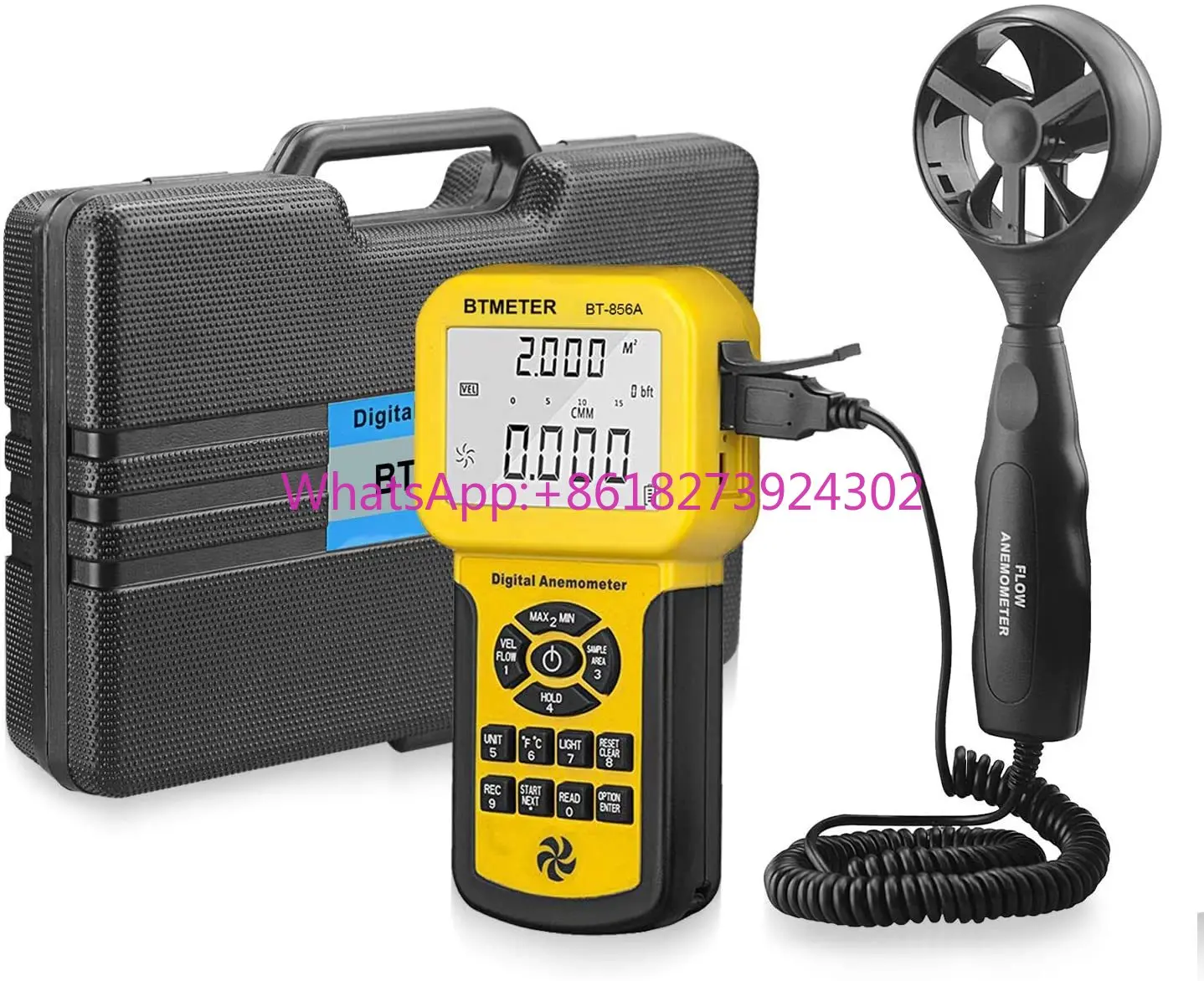 

BT-856A Pro CFM Digital Anemometer Measures Wind Speed, Wind Flow, Wind Temp for HVAC Air Flow Velocity Meter with USB