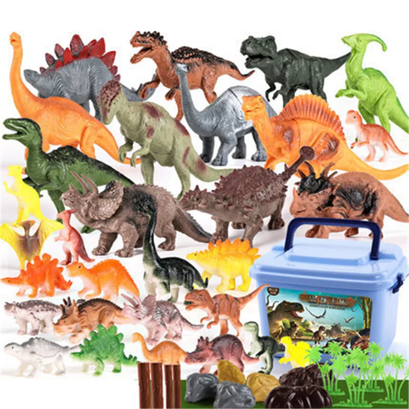 44Pcs/Set Dinosaur Toy Simulation Animal Jurassic World Cute Dinosaur Model Educational Figurine Dinosaurs For Children Toy Gift