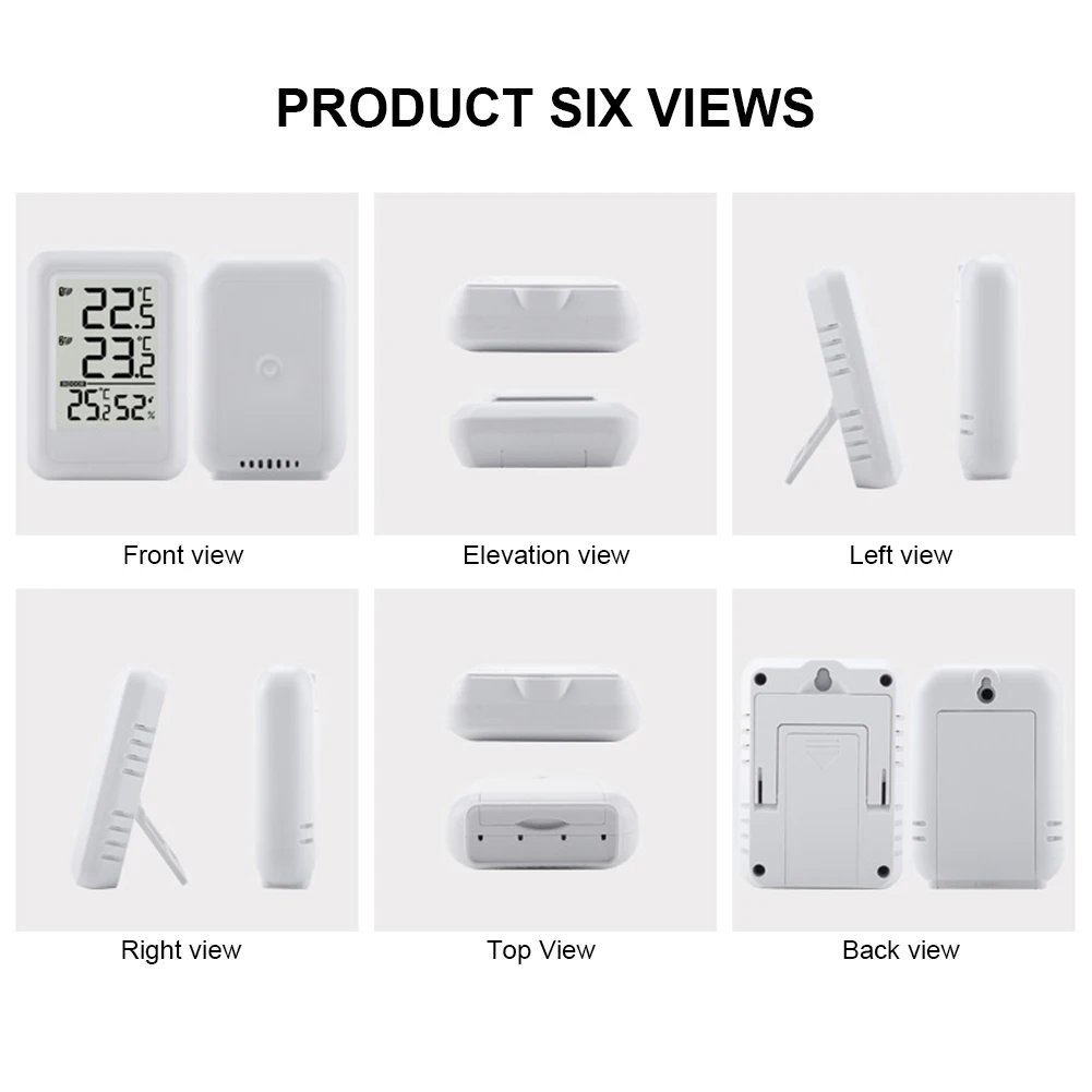 

Wireless Weather Station Temperature and Humidity Monitor Foladable Stand Digital Thermometer Hygrometer for Home Office