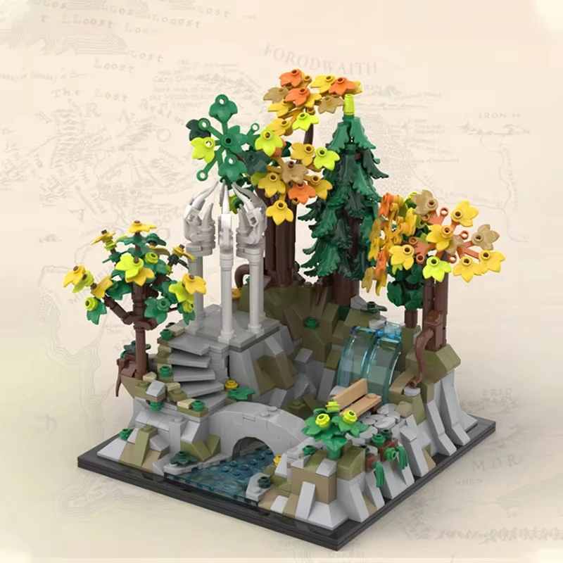 

MOC знаменитое здание кино и телевизионной сцены Valley Elf Pavilion DIY сборка строительные блоки игрушки детский подарок на день рождения