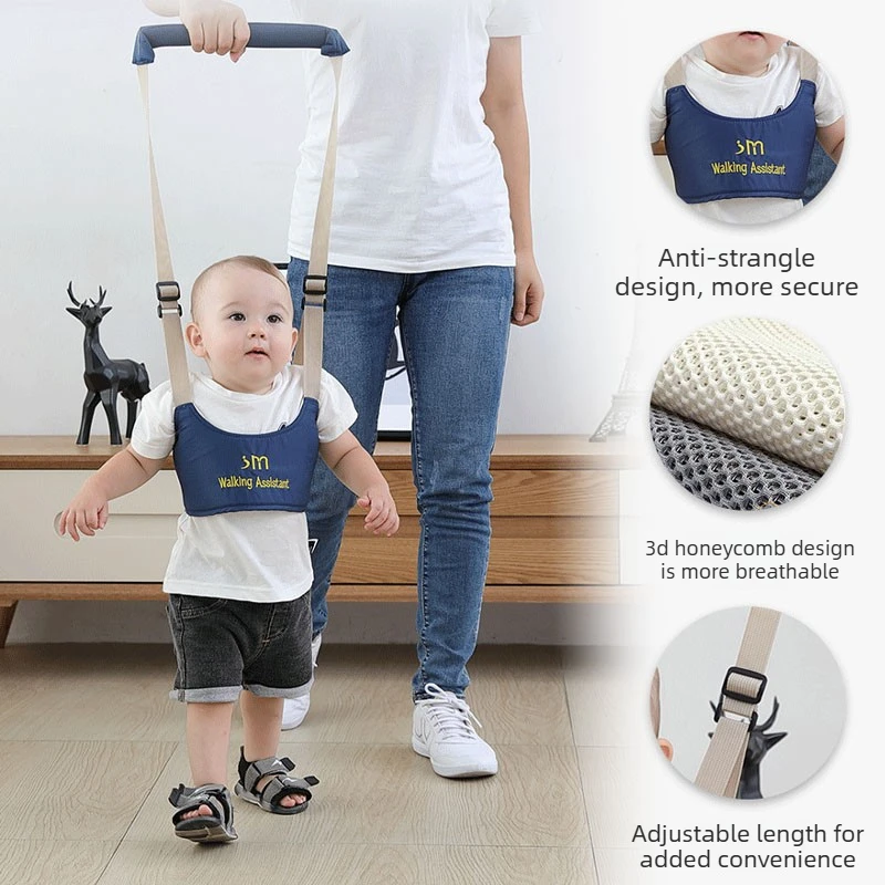 Multi Functional Anti Pinch Waist Protection Breathable Children's Traction Rope, Basket Style Baby Assisted Walking Harness