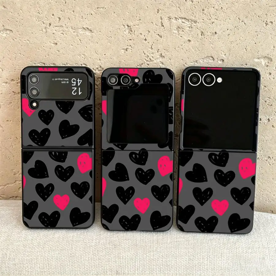 Back Phone Cover Funda Case for Samsung Galaxy Flip3 Flip6 Flip4 Z Flip 7 6 5 4 3 Flip7 FE Flip5 Personalized Love
