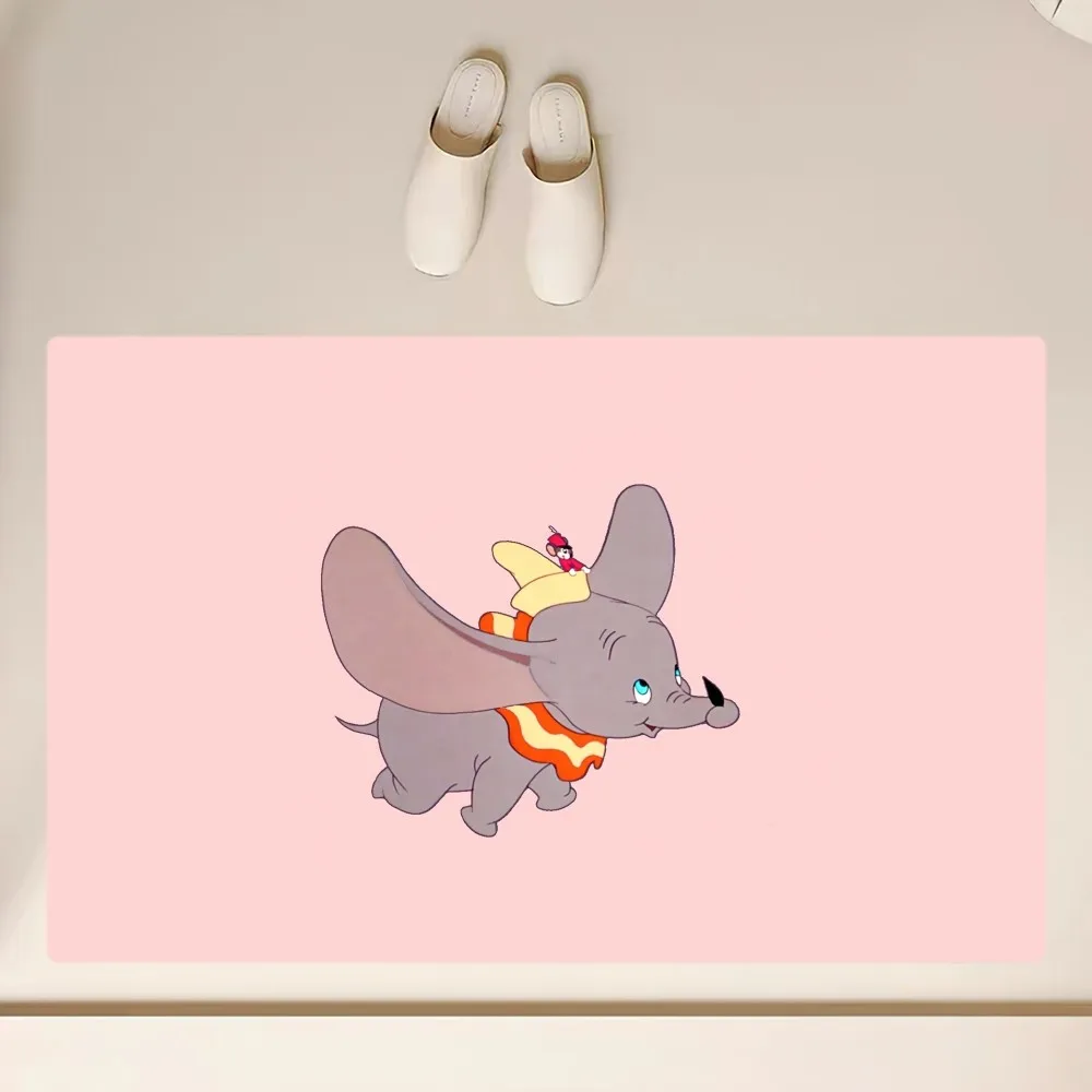 MINISO Disney Dumbo Floor Mat  Anti-Slip Bathroom Kitchen Bedroom Living Room Entrance Rug Home Decor