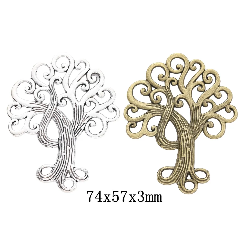 

4pieces (tree) vintage zinc alloy charm metal pendant DIY jewelry discovery making accessories2019