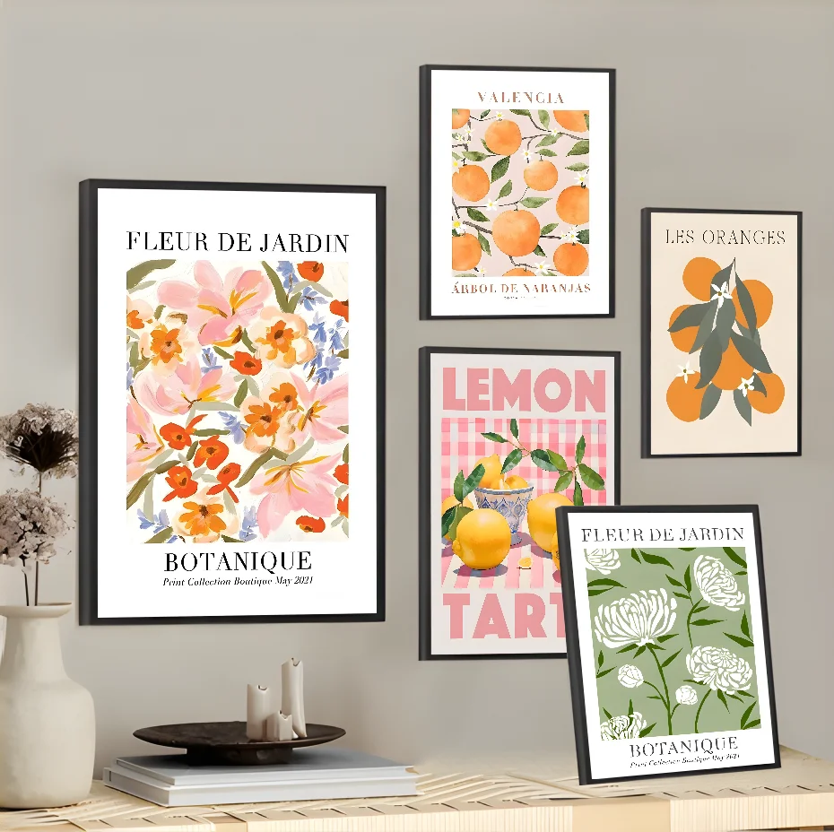 

Abstract Lemon Flower Eye Orange Vintage Poster Home Living Room Wall Room Bed Bedroom Home Decoration