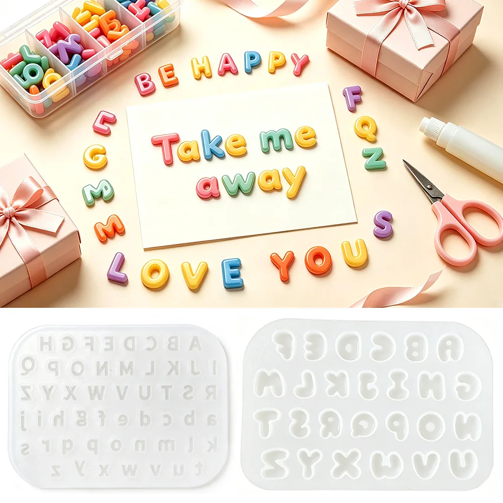 New 26 Mini Alphabet Silicone Mould DIY Crystal Epoxy Mold English Letter Jewelry Keychains Pendant Handmade Resin Silicone Mold