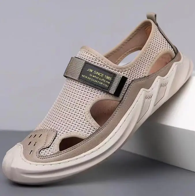 

Мужские летние сандалии для активного отдыха, дышащие, повседневные, нескользящие, пляжные, для прогулок, 2026