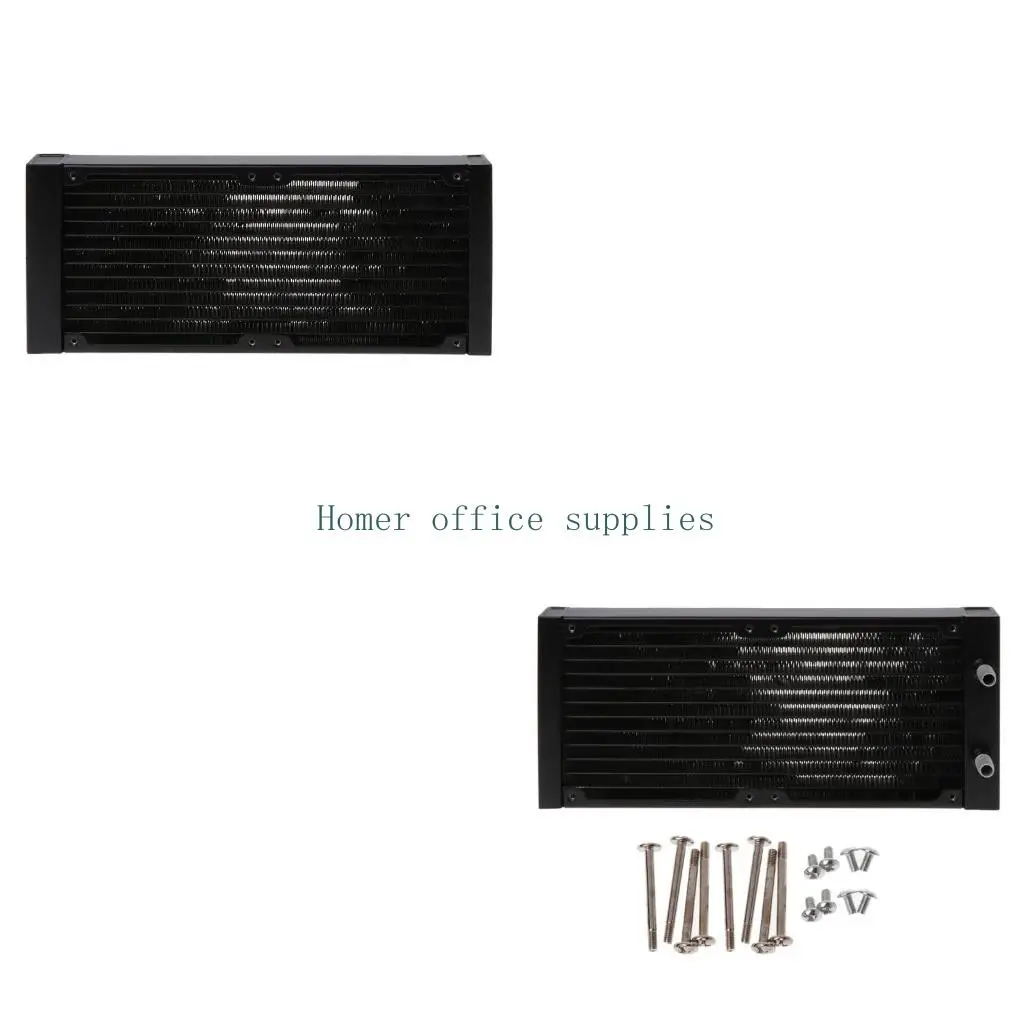 

K43B 12 Pipe Aluminum Heat Exchanger Radiator for PC CPU CO2 Water Cool System Computer G1/4" Aluminum Radiator with Tube