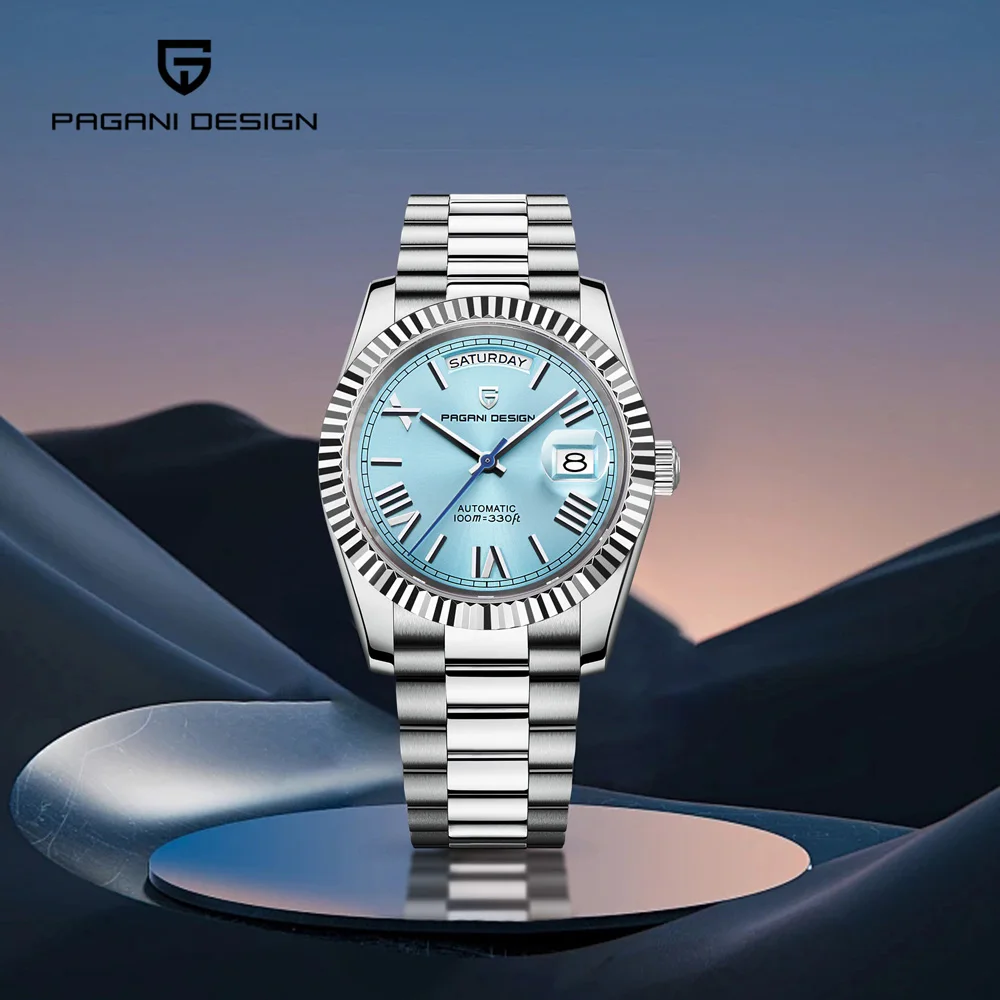 PAGANI DESIGN 2026 New Ice Blue DD40 Luxury Automatic Watch For Men Mechanical Watch Men's Top Sapphire Crystal Waterproof Watch
