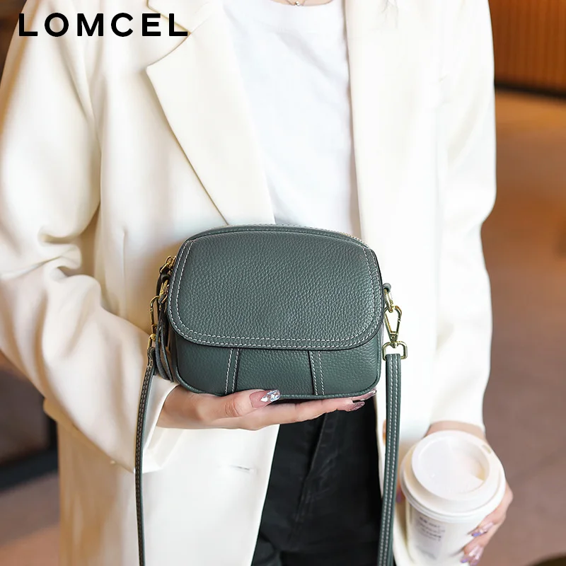 LOMCEL 121 Leather women's handbag, mini small bag, new style, fashionable and versatile, shoulder bag for women, crossbody bag