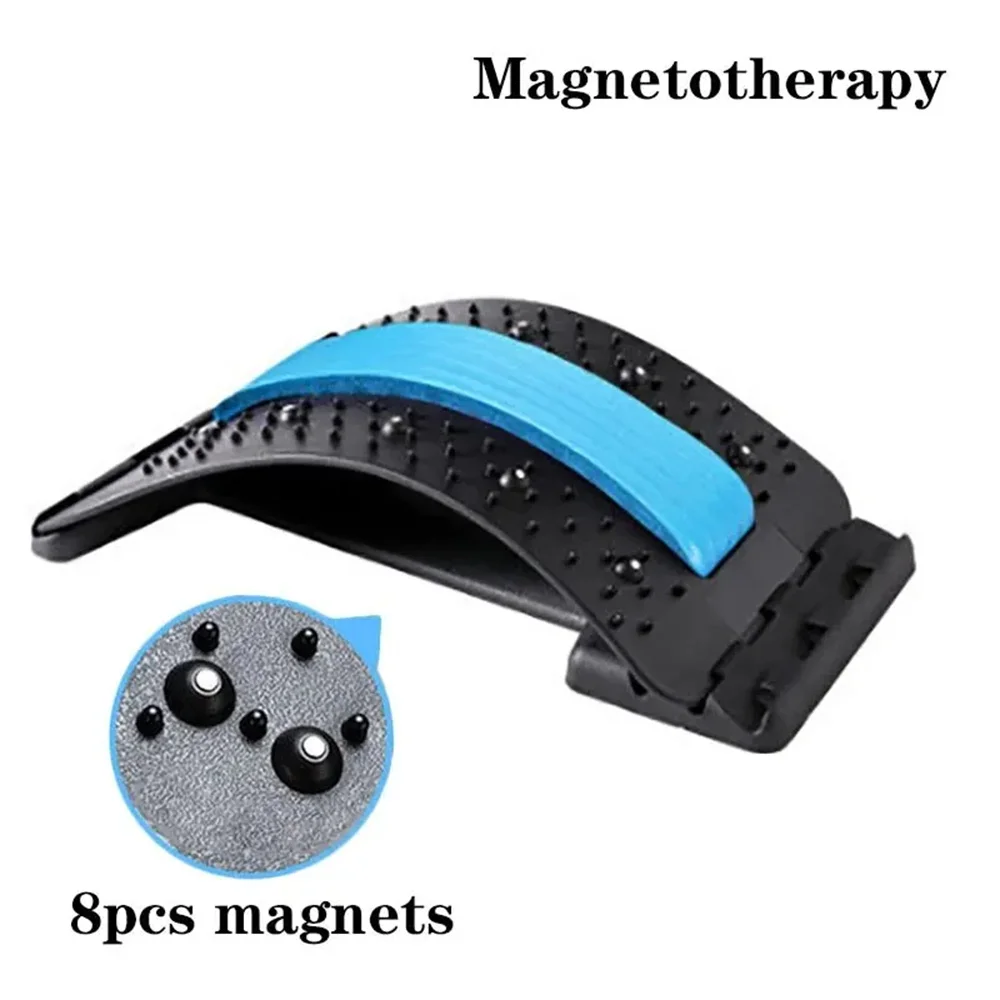 Magnetic Therapy Back Stretcher Multi-Level Adjustable Massager Waist Neck Fitness Lumbar Cervical Spine Support Pain Relief