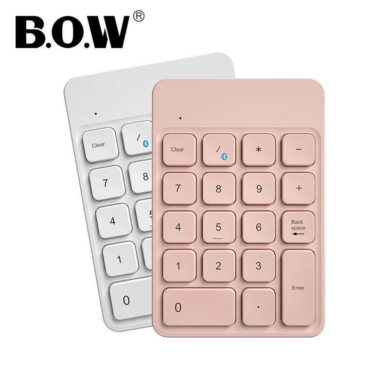 

B.O.W Bluetooth Wireless Numeric Keyboard Small 18 Keys, Portable Mini Numeber Keypad for Laptop Notebook Office