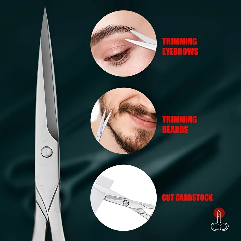 High Precision Professional Stainless Steel Scissors, Ergonomic Design, Sharp and Durable, Suitable for Eyebrow Trimming