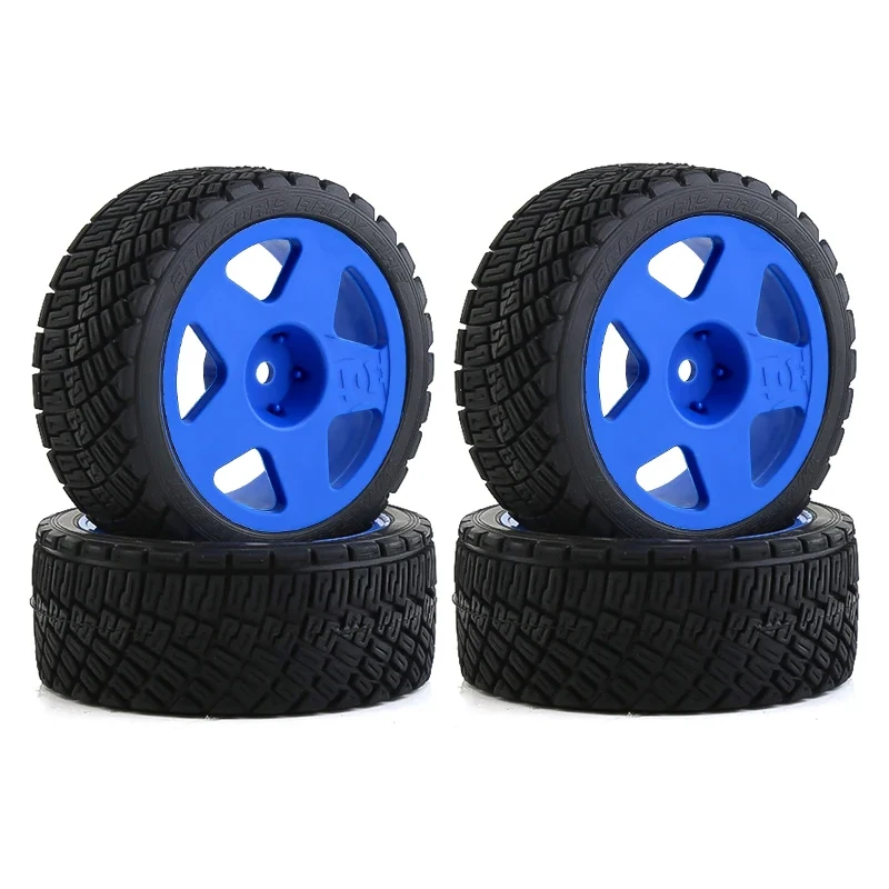 

4pcs 67mm Plastic Wheel Rim Rubber Tire Universal For All 1/10 RC Rally On-Road Racing TAMIYA TT02 XV01 HSP 94123 HPI KYOSHO WLt