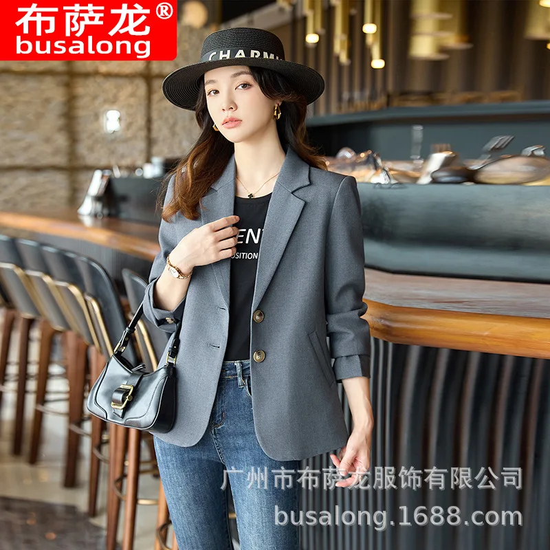 

2025New Stylish Fashion Suit Casual Women's Long Sleeve Professional Blazer Formal Women's Single Jacket Workwear8623
