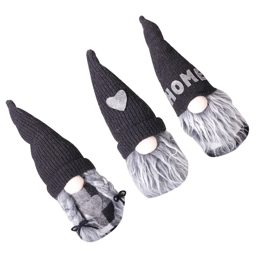 

3Pcs Family Gnome Cloth Craft Desktop Decor Creative Home Ornament for Bedroom Living Room Family Gathering Xmas Tabletop
