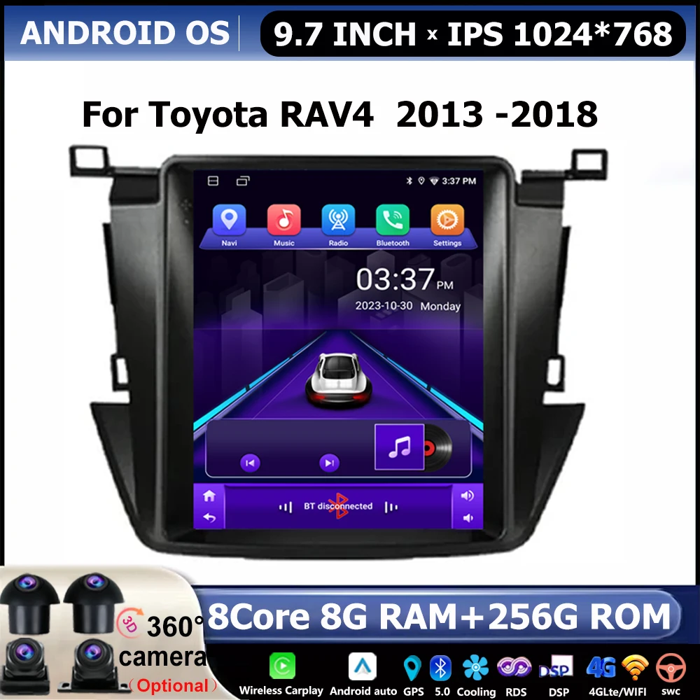 Car Radio For Toyota RAV4 Rav 4 2013 2014 2015 2016 2017 2018 Android WIFI 4G Multimedia Video player Navigation Carplay Auto