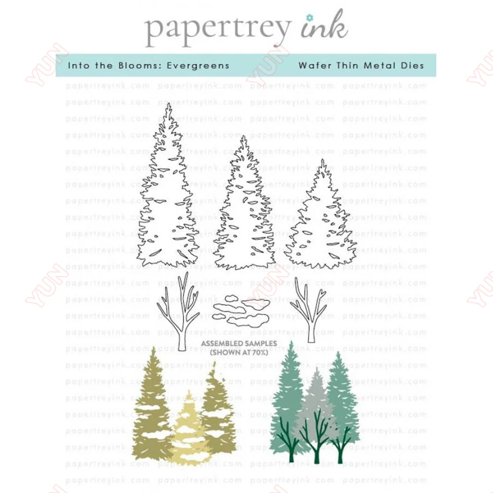 Into the Blooms Evergreens New Metal Cutting Die Scrapbooking Paper Making Cuts Crafts Template Handmade Greeting Cards