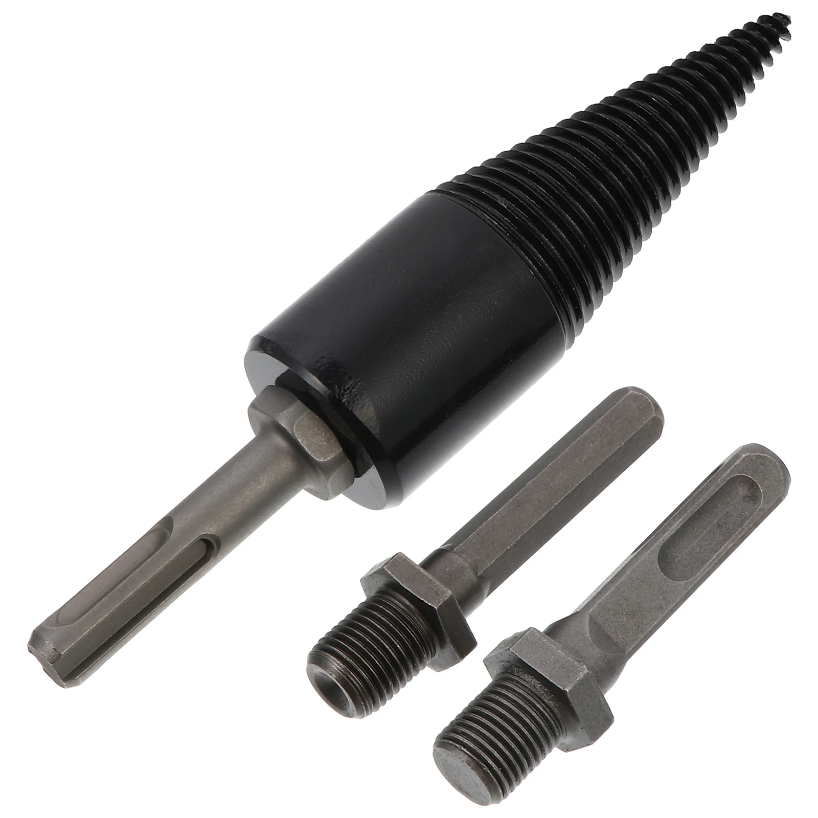 

1 set Firewood Drill Set Wood Splitting Cone Bits Hardened Steel 3 Handles Wood Splitter Electric Drill Attachment Gift Idea