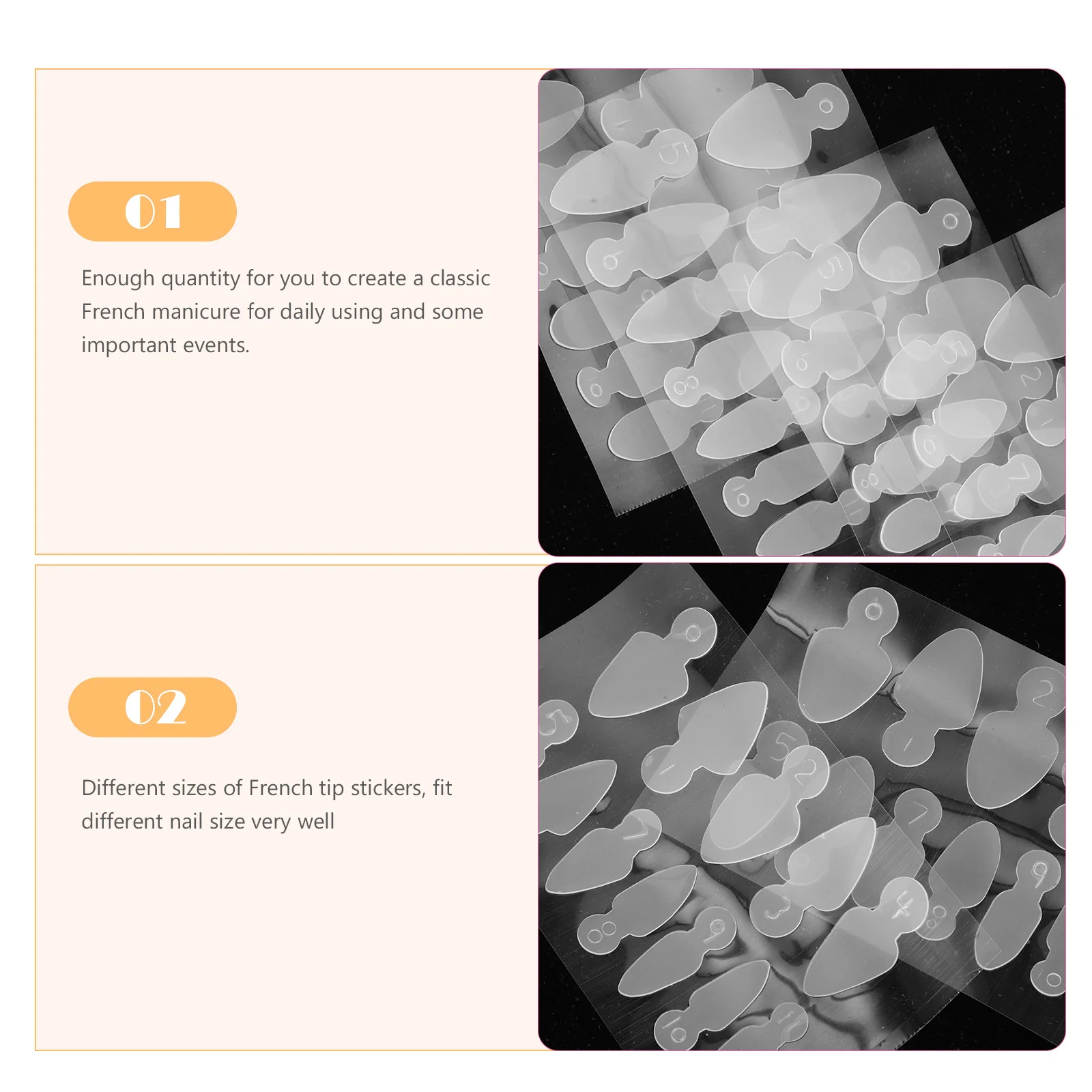 

4 Sheets Nail French Silicone Form Stickers Various Sizes DIY Nail Art Tools Finger Tip Form Stickers Classic French Manicure