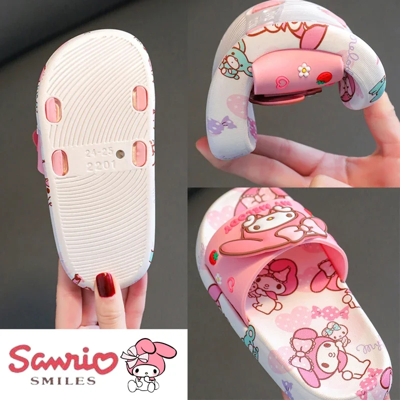 Sanrio Hello kitty slipper cartoon anime child Home pantofole Summer Beach sandali morbidi ragazze fondo spesso infradito antiscivolo