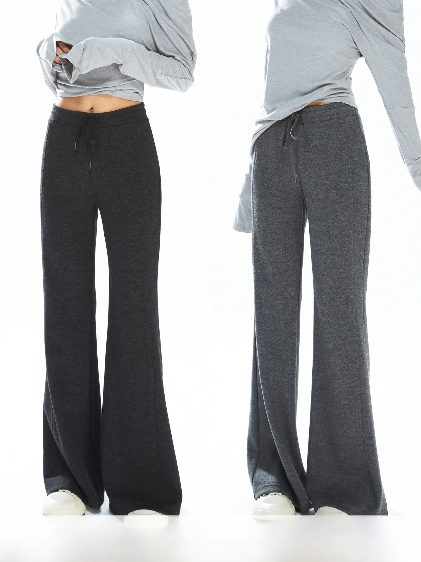 

Casual Spor Women's Flared Pants Elastic Waist Dstring Long Trousers Versatile Autumn Winter New Arrival MIRANDA SONG