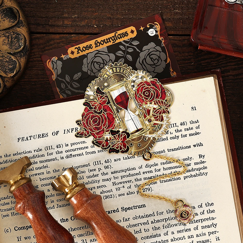 1PC Kreative Rose Uhr Thema Lesen Mark Buch Clip Metall Lesezeichen Lesen Enthusiasten Büro Plan Student Lieferungen