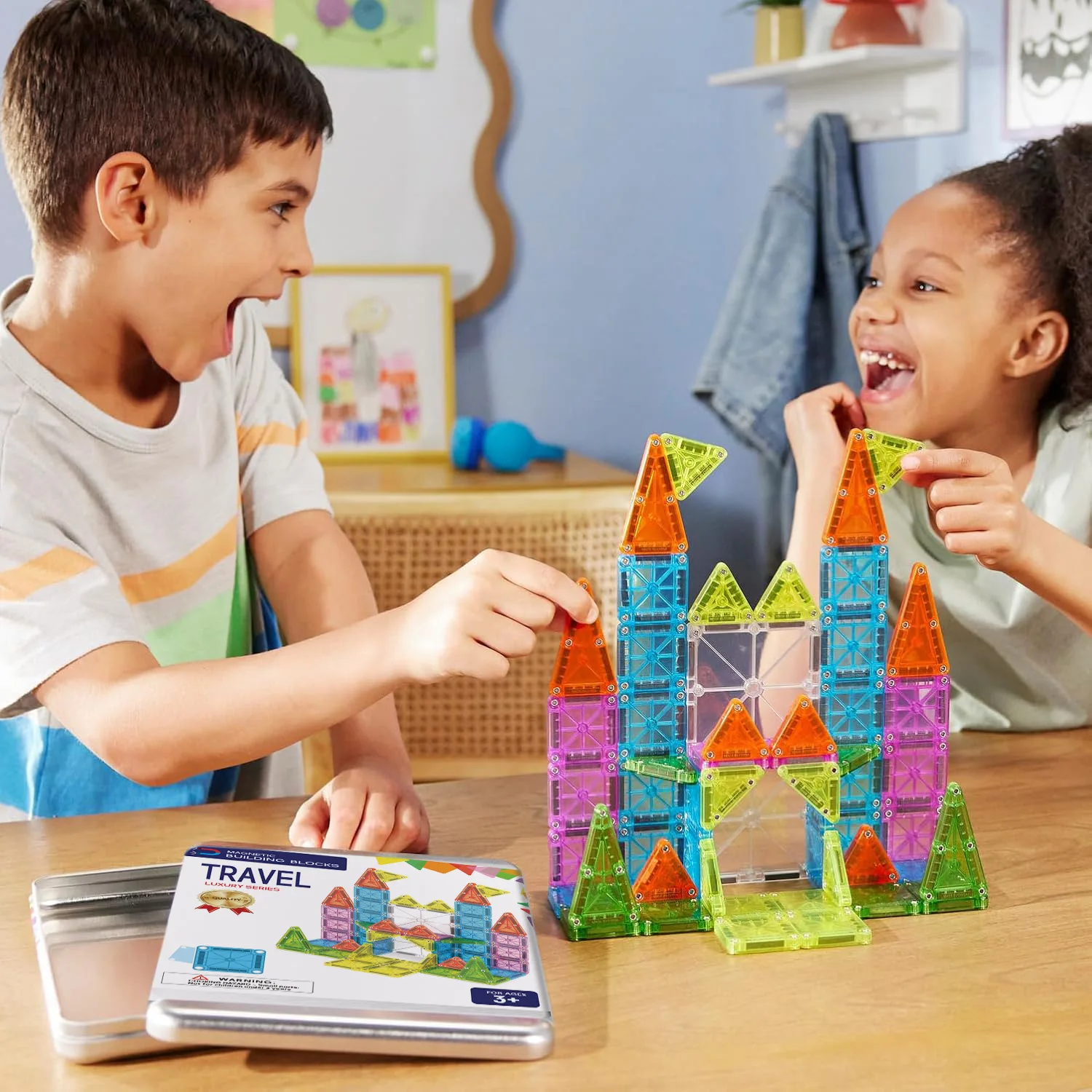 Mini blocs de construction magnétiques, pièces magnétiques, jouets pour enfants, format voyage, facile à transporter, différentes tailles, jouets de construction combinés, cadeaux d'anniversaire et de vacances