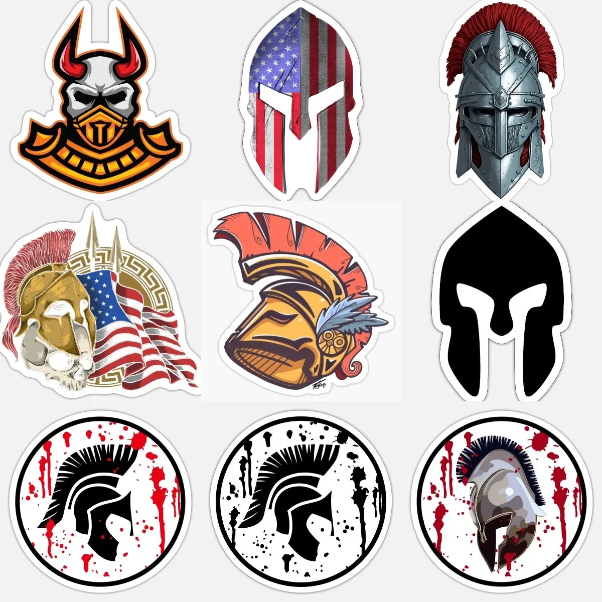 

Spartan Helmet Stickers Accessories for Decorate Car Van Room Window Bicycle Table Motorcycle Off-road Helmet Camper Bumper