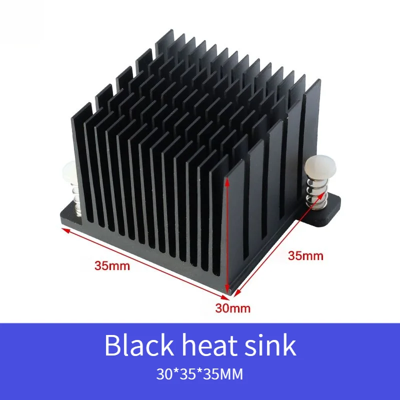 

Aluminum heat sink 30*35*35MM Thermal conductive double-sided tape Equipped with spring rubber nails Diagonal hole distance 48MM