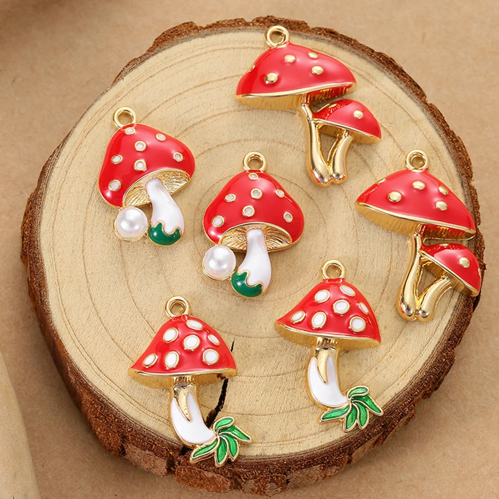 

Mushroom Pendant DIY Jewelry Making Earring Charms Accessories for Necklace Pendants Women Creative Design Lightweight Portable