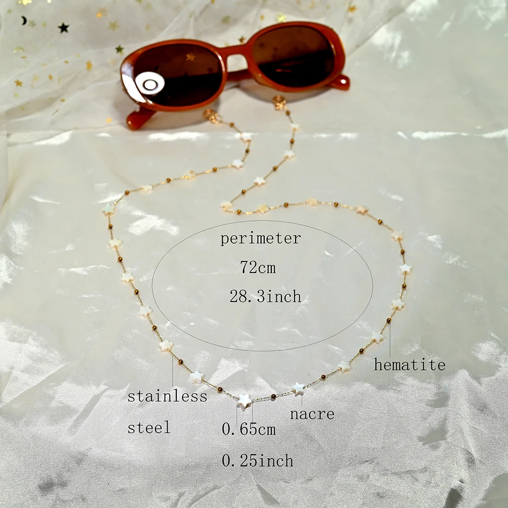Gold Plated Stainless Steel Heart Glasses Chain Fritillary Fashion Reading Sunglasses Eyeglasses Women Neck Hangs Mask Holder