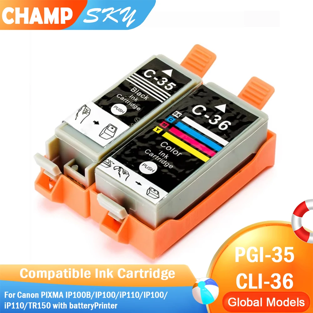 Cartucho de tinta para impresora Compatible con Sky PGI-35 PGI35 CLI-36 CLI36 para impresora Canon PIXMA IP100 iP110 IP100B TR150