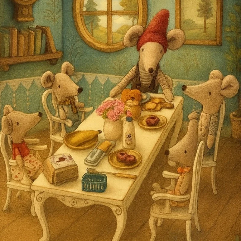 Aizulhomey خمر نحى الذهب الحديد طويل مجموعة مقاعد الطاولة ماوس أثاث المطبخ OB11 BJD Lol Blyth دمية صغيرة البيت اكسسوارات