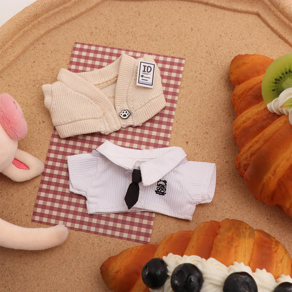 No Attributes Clothes Uniform 10cm Cotton Clothes Pants T-shirt Clothes Outfit Suit Lovely Dress Up Set Accessories description 1