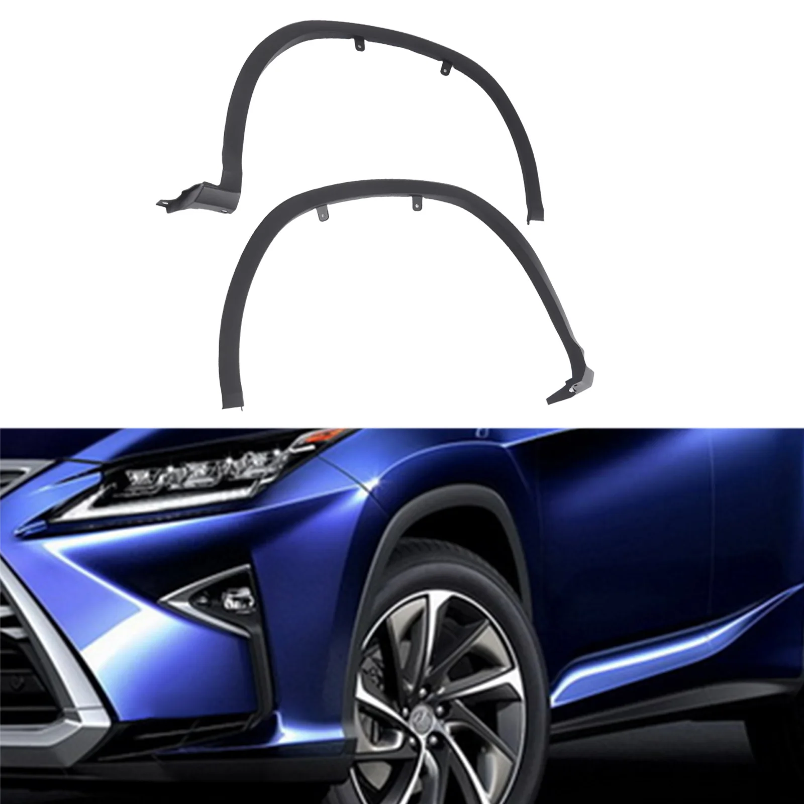 

Front Fender Trim Pair (Left & Right) for 2016-2019 Lexus RX350 RX450h, Winter-Ready Snow Debris Shield, Direct Replacement