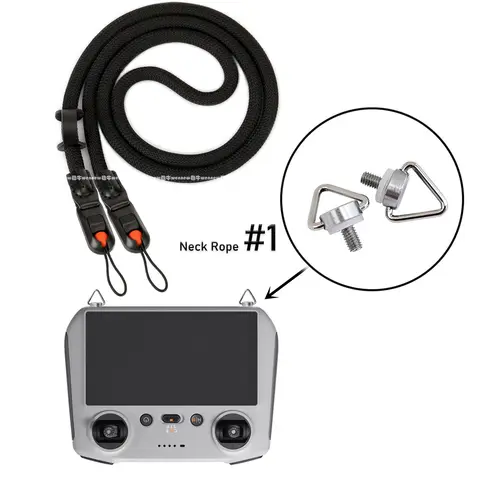 DJI RC 2, RC PRO, Mini 3, 3Pro, Mavic 3, Air 3 için Drone Aksesuarı Hızlı Çıkartılabilir Boyun Askısı Yuvarlak Halatlı Uzaktan Kumanda Askısı