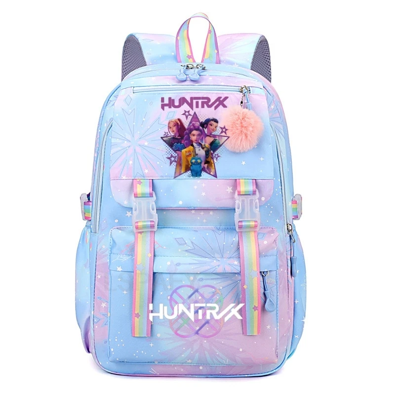 Hasbro KPop Demon Hunters Rucksäcke Gradient Ramp Rumi Mira Zoey HUNTR/X Saja Boys Leichte Schultaschen für Teenager mit Ball-Top YK2 5