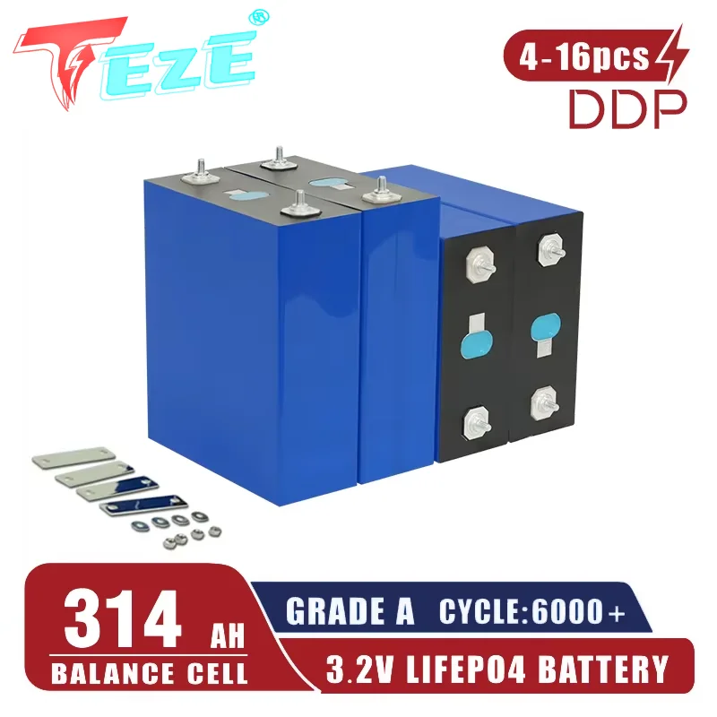 

Аккумулятор Teze Lifepo4 класса A+ Lifepo4 Diy Mb31 3,2 В 314 Ач Lifepo4 Cell 3,2 В 280 Ач Mb30 280k 302ah 8000cycle