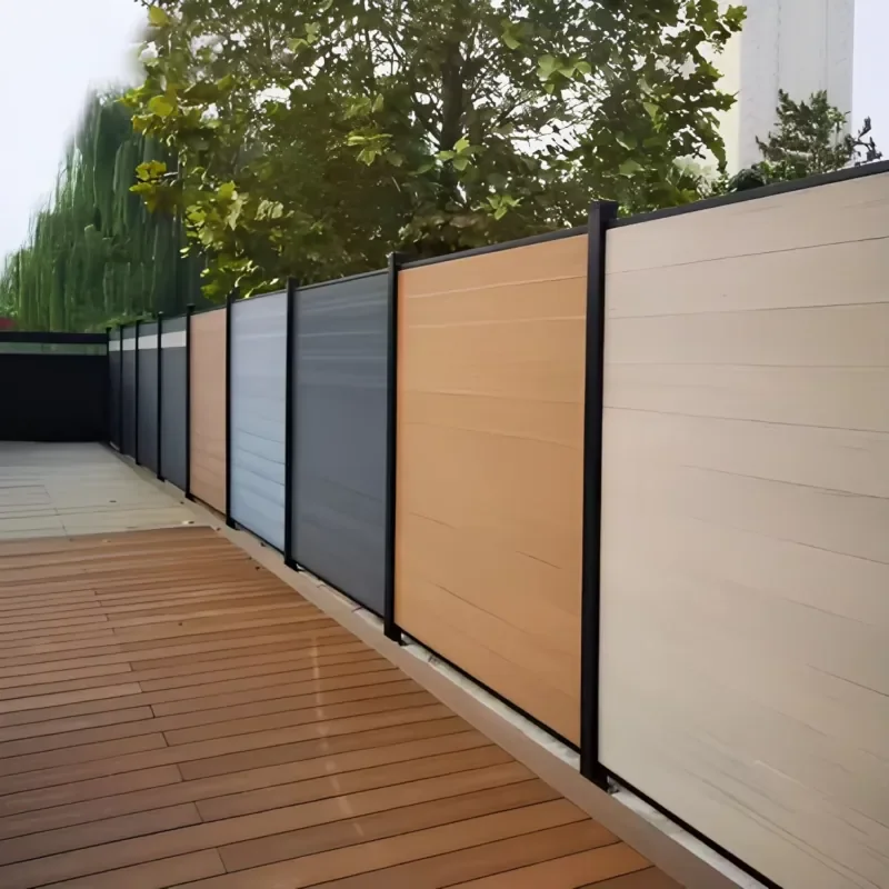 Customized Modern Aluminum Garden Fence Wood Grain Finish Eco-Friendly Rodent Proof Waterproof Privacy Protection for Yard