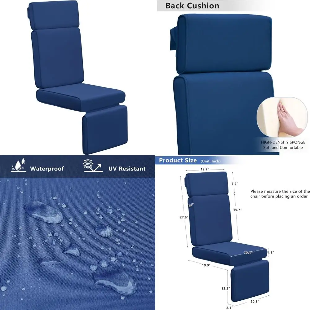

всепогодная темно-синяя сменная подушка для уличного кресла для патио