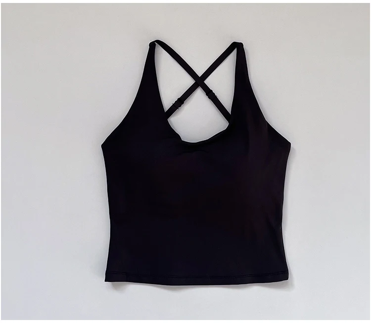 Neuer schmal geschnittener Schultergurt, hängender Nackengurt, schöner Rücken-Sporttop, Damen-Einteiler-Fixier-Yoga-Top, Fitness-BH – Detail 22