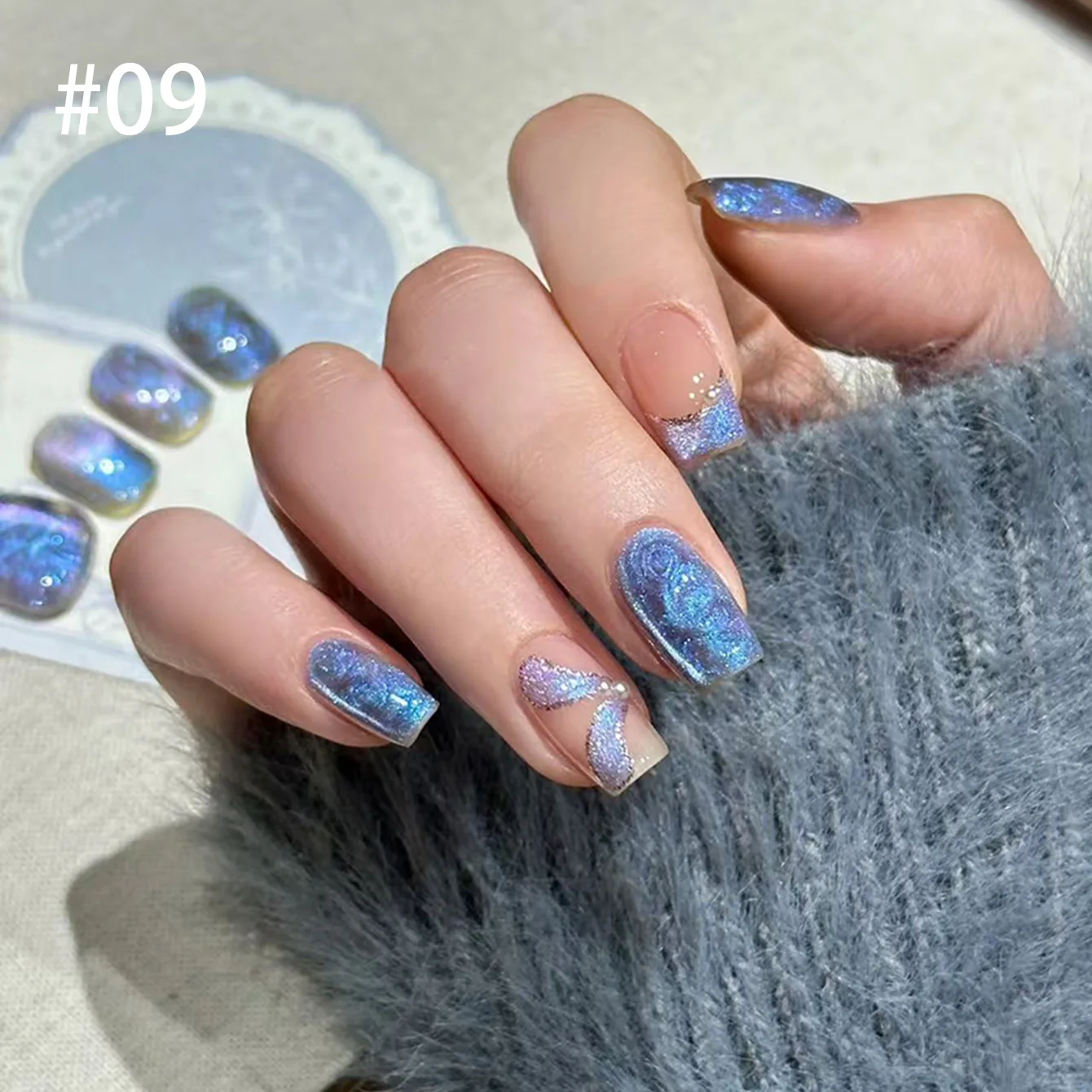 MIANEL 10ML 1-12PCS Hot Selling Threaded Peephole Adhesive Cat Eye Gel Nail Polish Purple Nails Green Nails Nail Supplies
