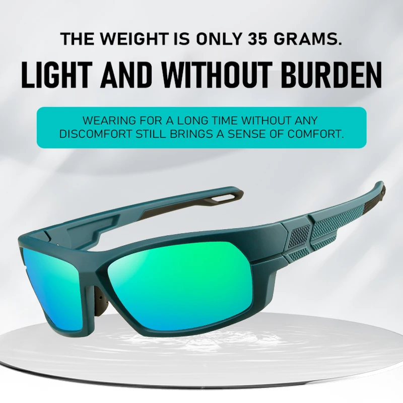 

2026 Polarized Sports Cycling Sunglasses TR90 Frame for Men Square Sun Glasses Motocross Goggles Fishing Outdoor Shades Eyewear