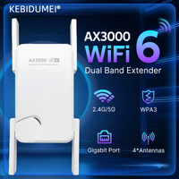 WIFI6 AX3000 Gigabit Wireless Repeater Dual Band 2.4/5Ghz Signal Booster with 4 high-gain antennas Long Range Amplifer for Home