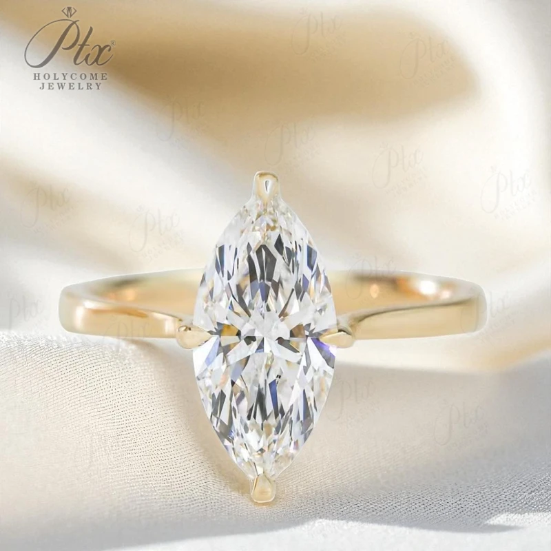 

Diamond Rings Customize Marquise Shape 10k 14k 18k Gold IGI Certificate Wedding Engagement Band Charm Anniversary Gift