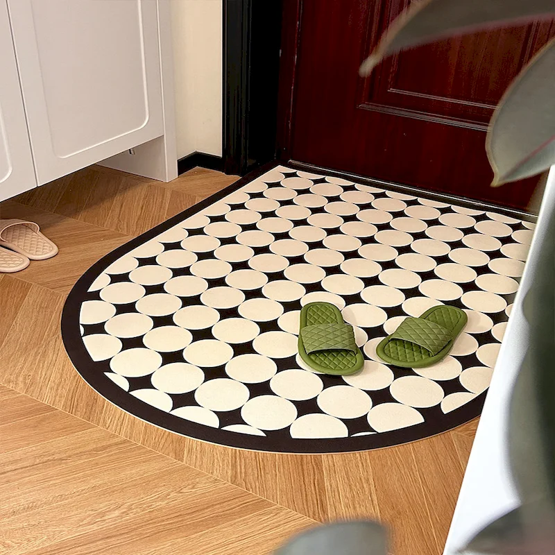 VIKAMA Wave Point Diamond Grid Game Chair Semi Circular Carpet Anti Slip Acoustic Floor Mat Home Decoration