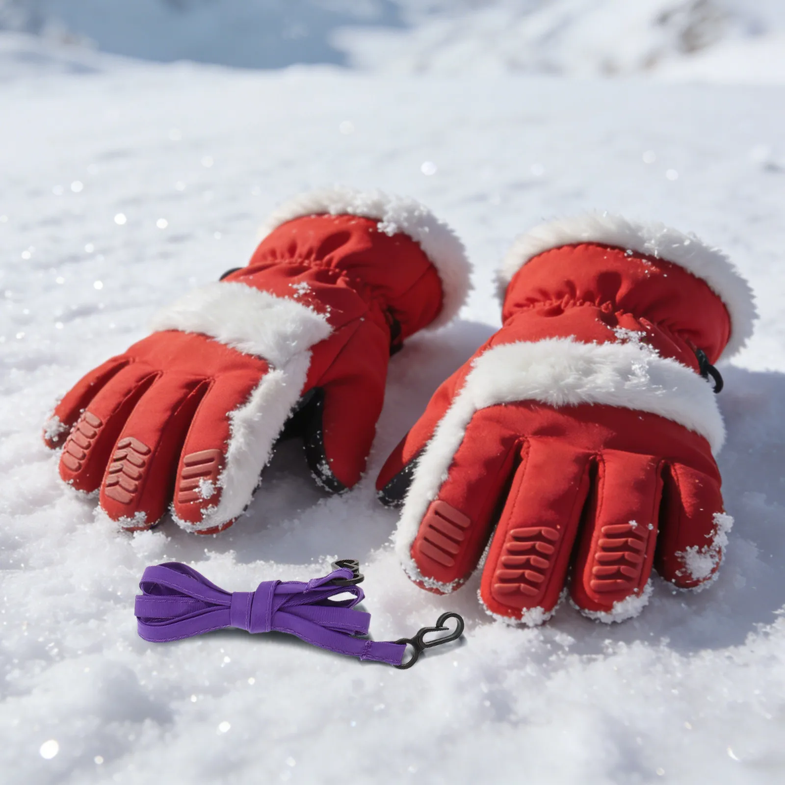 

4Pcs Kids Glove Straps Anti-Lost Mitten Lanyard Neck Strap Flexible Ski Glove Leash for Outdoor Winter Activities Snowboard