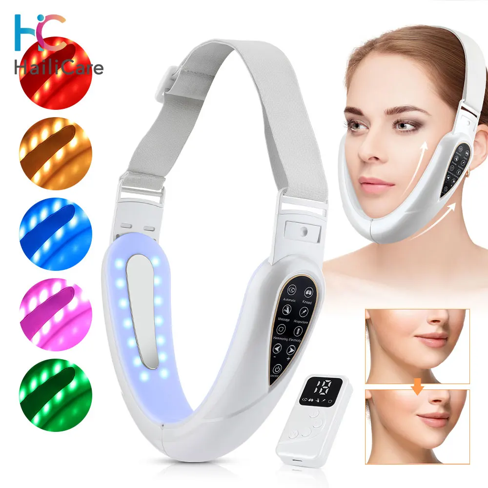 V Face Lifting Gerät LED Photon Therapie Vibration Gesichtsmassagegerät Gesicht Abnehmen Doppelkinn Entfernung V Facelift Hautpflege