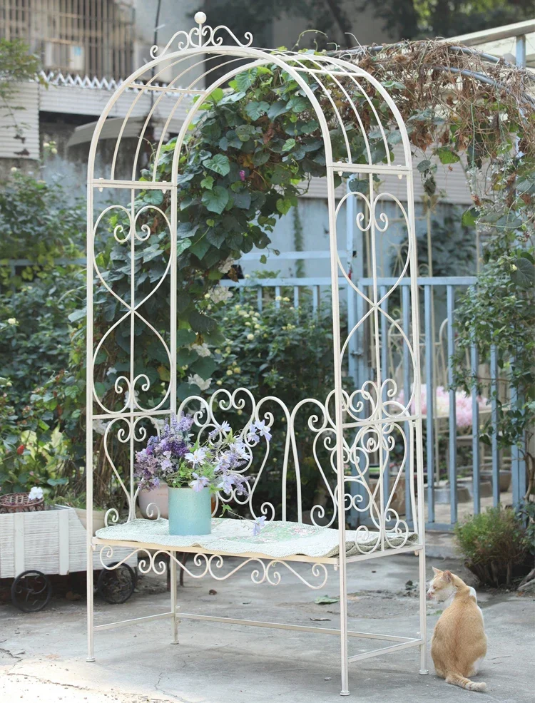 

Iron Flower Outdoor Grape Guide Rose Climbing Vine Rack Rose Arched Flower Arch Chair Garden Gate Courtyard